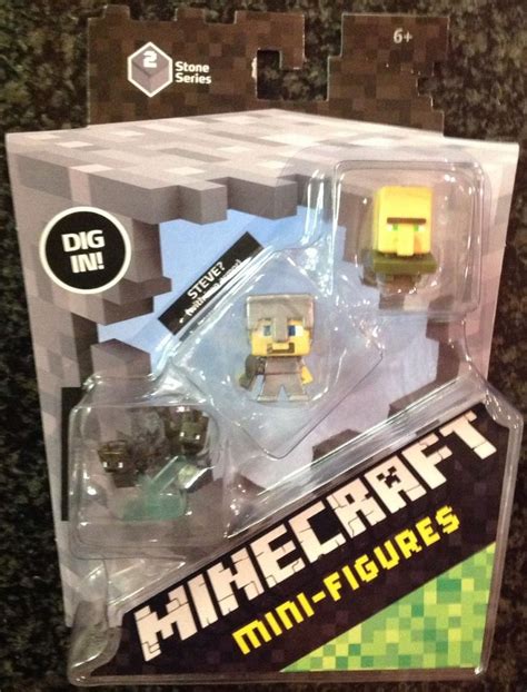 Minecraft Stone Series 2 Mini Figures Bats Villager Steve With Iron Armour 1759319130