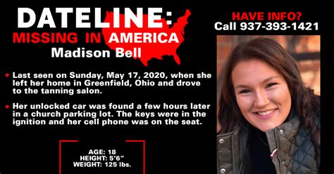 Oh Madison Bell Missing From Greenfield Oh 17 May 2020 Found