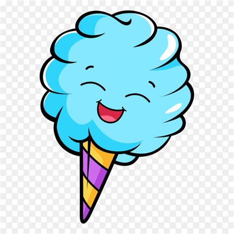 Blue cotton candy cartoon illustration vector PNG - Similar PNG