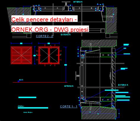 Çelik pencere detayları dwg projesi Autocad Projeler