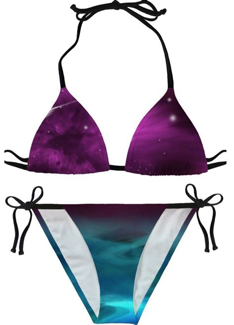 ROWB Aqua And Purple Galaxy Womens Bikini Bikinis Womens Bikini