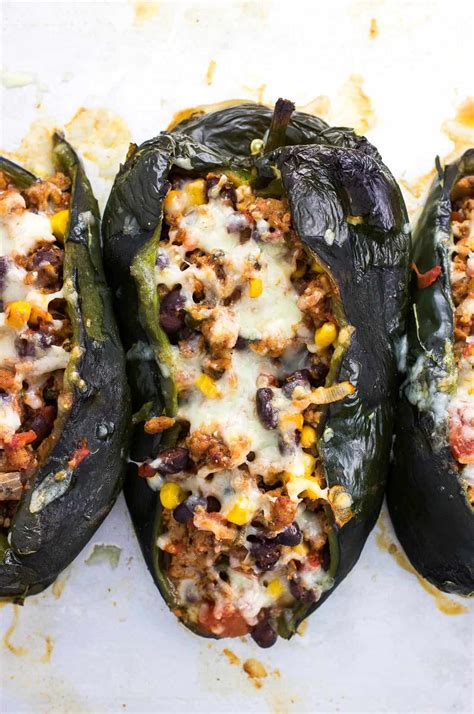 Healthy Stuffed Poblano Peppers