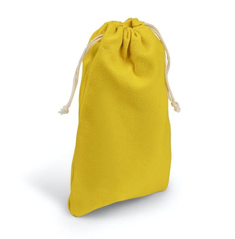 Yellow Canvas Drawstring Bags 4" X 6" Set of 100 - No Plastic Shop