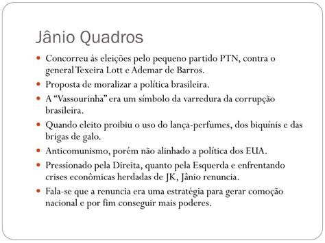 Ppt Governos Jk J Nio Quadros E Jango Powerpoint Presentation Free