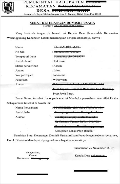 Contoh Surat Pernyataan Izin Dari Kepala Desa Keluar Negeri Surat