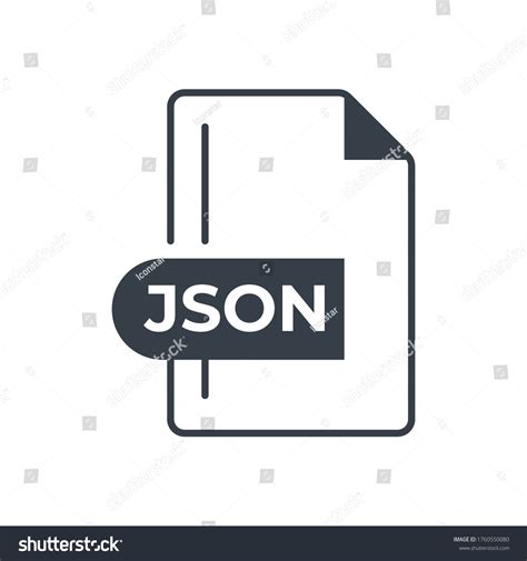 JSON File Format Icon JSON Extension Filled Royalty Free Stock