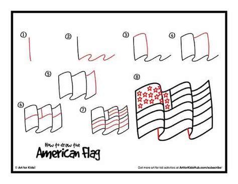 Free How To Draw An American Flag Printable