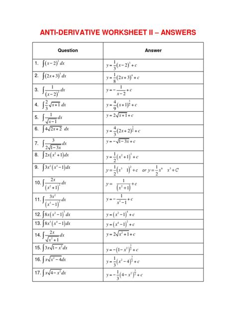 Derivative Worksheet With Answers Pdf : Simplifying Fractions Worksheet - Worksheets pdf.com is ...