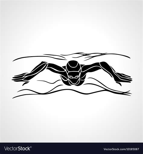 Breaststroke Swimmer Female Silhouette Sport Vector Image