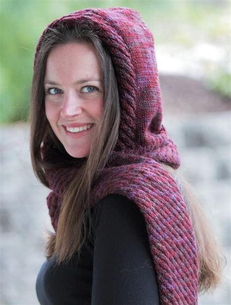 Hooded Scarf Knitting Pattern