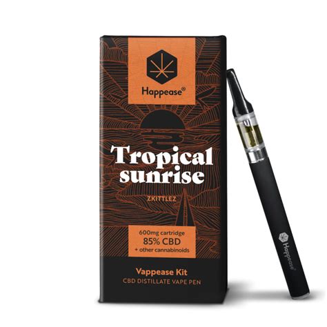 Kit Vapeador Happease Tropical Sunrise Con Cartucho Mg Al Cbd