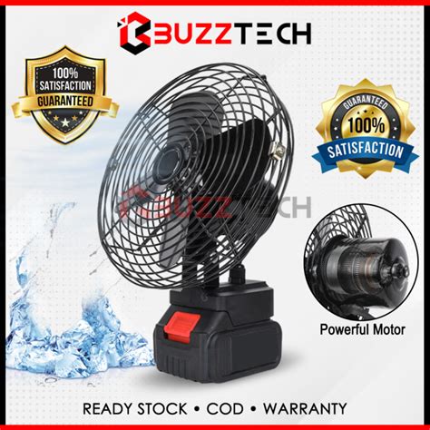 buzztech  portable fan cordless rechargeable fan kipas bateri tahan