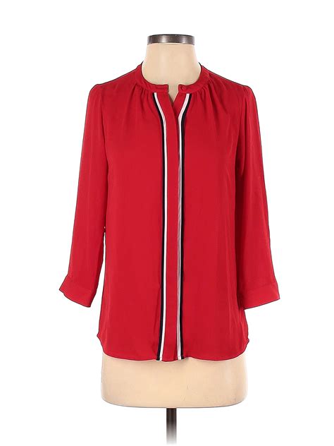 The Limited 100 Polyester Red 34 Sleeve Blouse Size Xs 81 Off