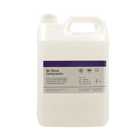 L Rinse Diluent For Cbc Hematology Analyzer Mindray Bc Plus