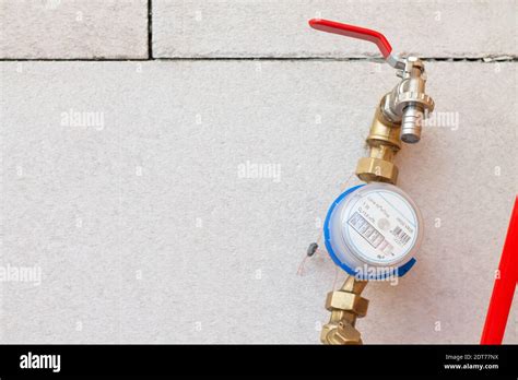 Cold Water Meter With A Tap At The Water Inlet Inside The House On The
