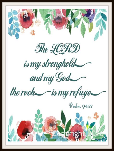 Scripture Art Print The Lord Is My Stronghold Wall Decor X