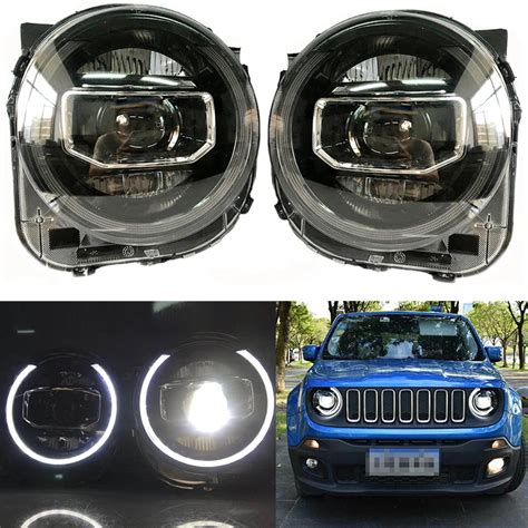 Car Headlight For Jeep Renegade Headlights Led Drl Running