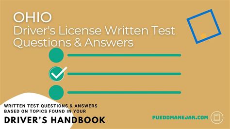 Ohio Bmv Written Test Questions And Answers For Real The Oh Driver S License Exam Youtube