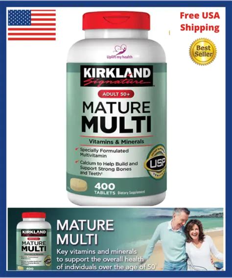 KIRKLAND SIGNATURE MATURE Adult 50 Multi 400 Tablets FREE SHIPPING EUR
