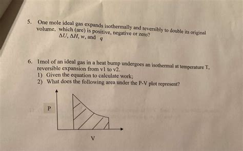 Solved 5 One Mole Ideal Gas Expands Isothermally And