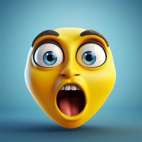 Premium Photo Realistic 3d Emoji With A Surprised And Stunned Face