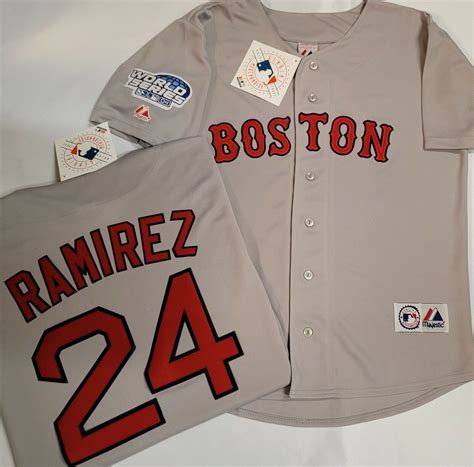 Majestic Boston Red Sox Manny Ramirez 2004 World Series Baseball Jersey