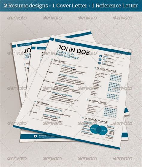 Psd Free Templates Graphicriver 3 Piece Swiss Style Resume Set