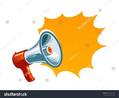 Loudspeaker Megaphone Bullhorn Icon Symbol Advertising Stock Vector