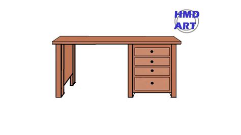 How To Draw A Desk Comment Dessiner Un Bureau كيفية رسم مكتب Youtube