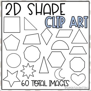 2D Shape Outlines Black and White | Shapes Clip Art | Clipart for ...