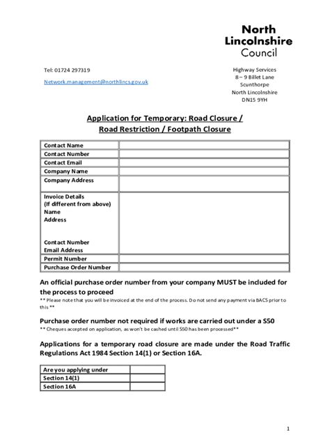 Fillable Online Ttro Road Closure Application Form Fax Email Print