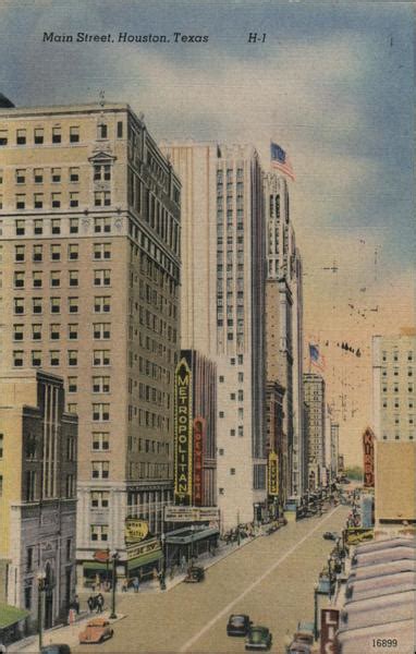 Main Street Houston Tx Postcard