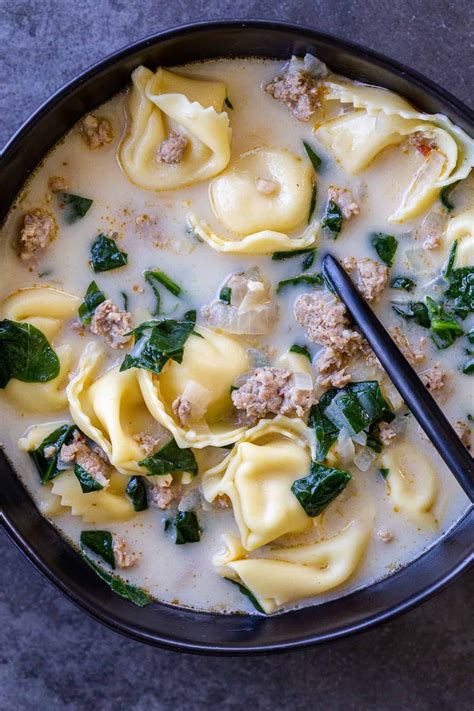 Creamy Spinach Tortellini Soup Momsdish