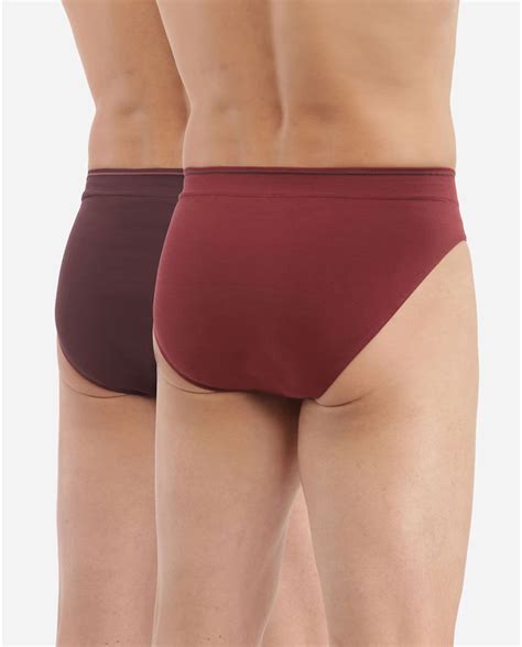 Pack 2 Slip Sin Costura Algodon Dim Ad005he Color Trufa Marron