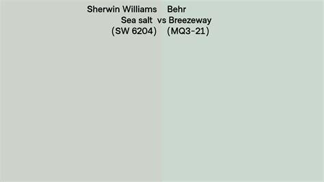 Sherwin Williams Sea Salt Sw Vs Behr Breezeway Mq Side By