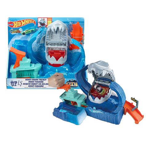 Hot Wheels City Color Changing Robot Shark Play Set Cars Vary Shopee Philippines