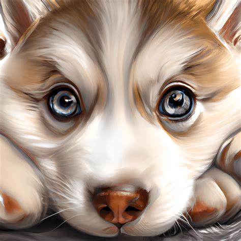 Cute Baby Husky Portrait · Creative Fabrica