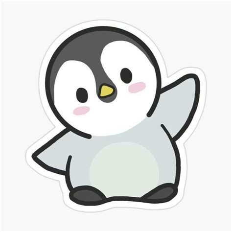 Pingüino kawaii Cute laptop stickers Cute cartoon drawings Cute doodles