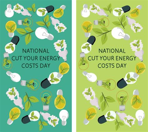 National Cut Your Energy Costs Day Vector Illustration Vector