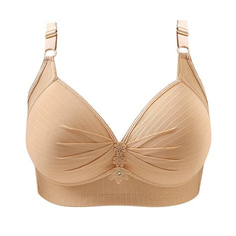 Mallwal Bras Plus Size Women Lightly Lined Bra Feature V Neck Full Figure Bra Style W 1530 Beige