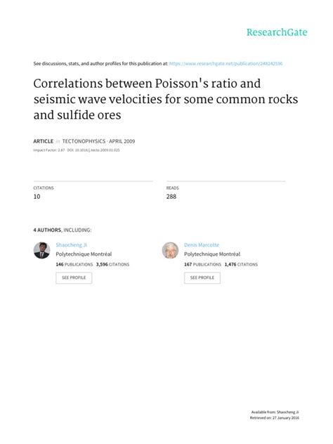 Correlations Between Compressional And Shear Wave Velocities And