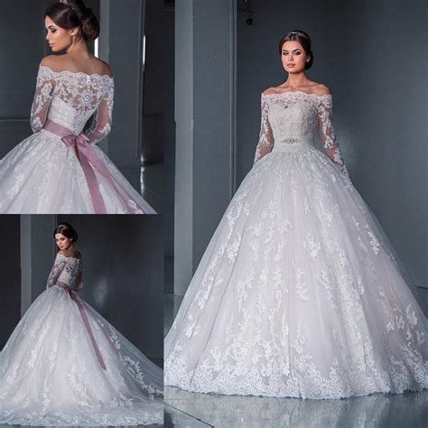 Luxurious Ball Gown Princess Lace Wedding Dresses 2016 New Off The