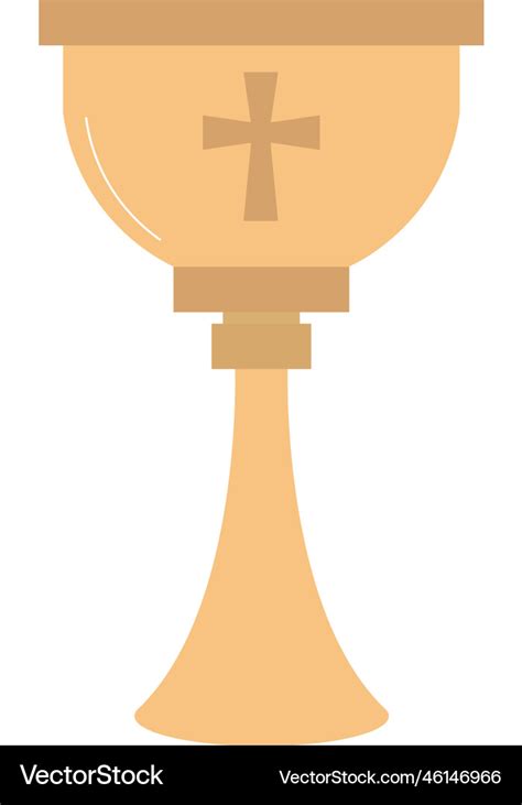 Golden Chalice With Cross Royalty Free Vector Image