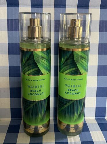 2 New Bath And Body Works Waikiki Beach Coconut Fragrance Mist Spray 8 Oz