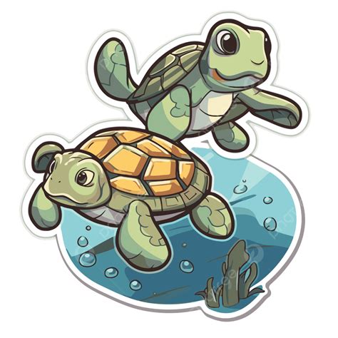 Turtle Sticker Vector Png Vector Psd And Clipart With Transparent