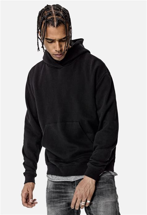 Oversized Cropped Hoodie Black