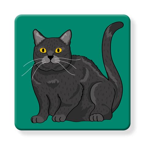 Set Of 4 MDF Coasters Hello Russian Blue Cat Naked Decor