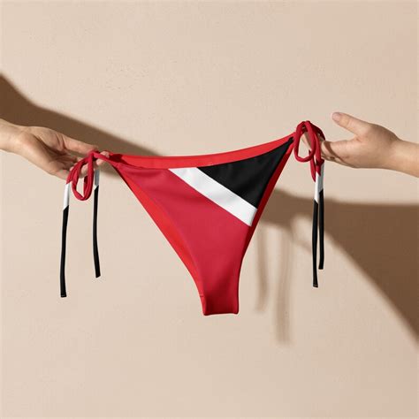 Trinidad String Bikini Bottom Coat Of Arms Flag Summer Swimwear Caribbean Bathing Suit