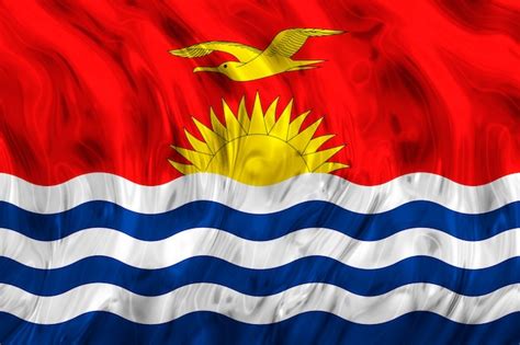 Drapeau National De Kiribati Arrière Plan Avec Le Drapeau De Kiribati