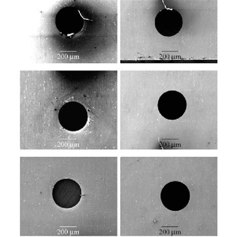 SEM Images Of The Micro Holes At The Entry And Exit At 21 V 700 KHz